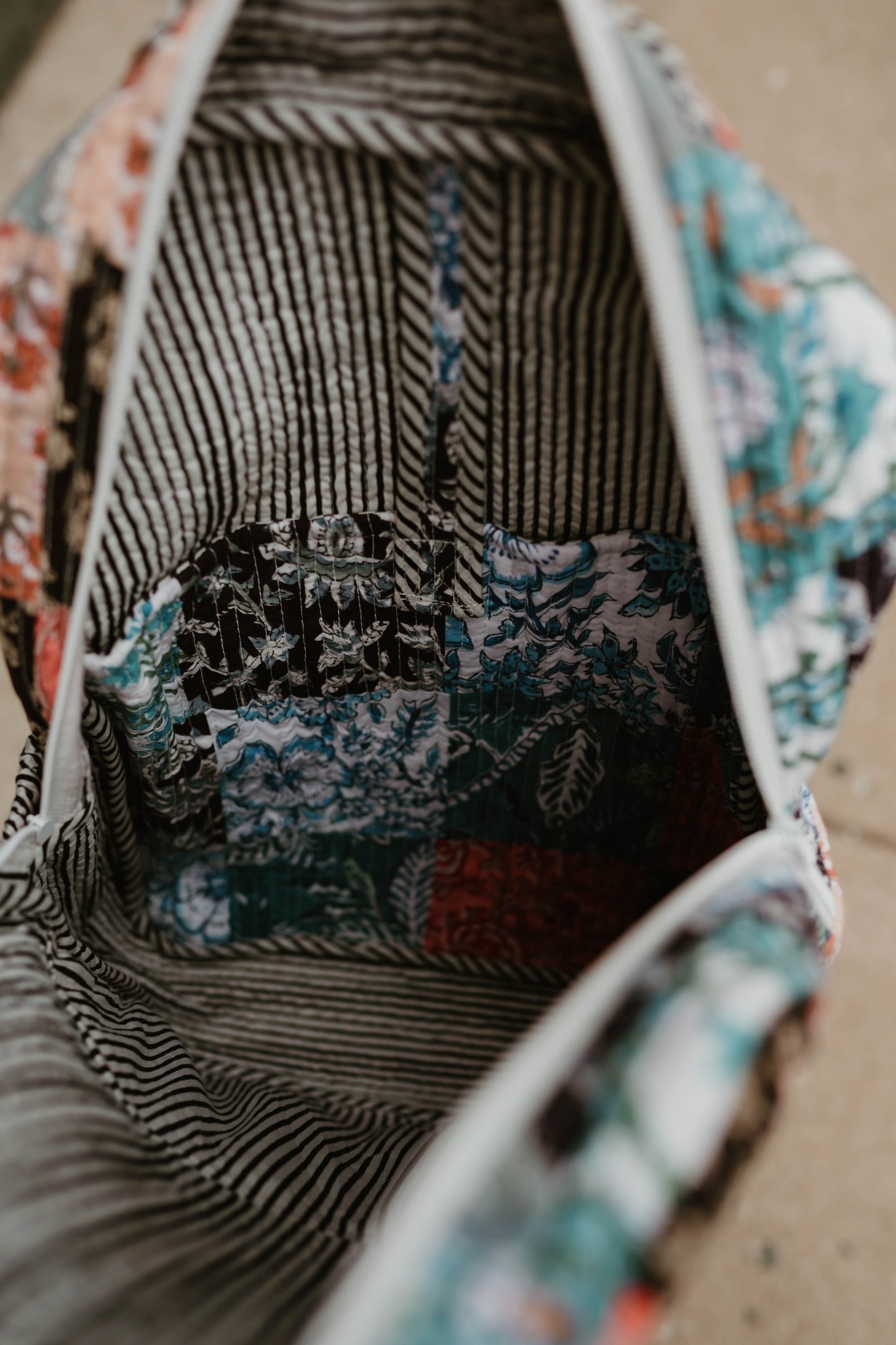 MIDNIGHT QUILTED PATCHWORK BACKPACK