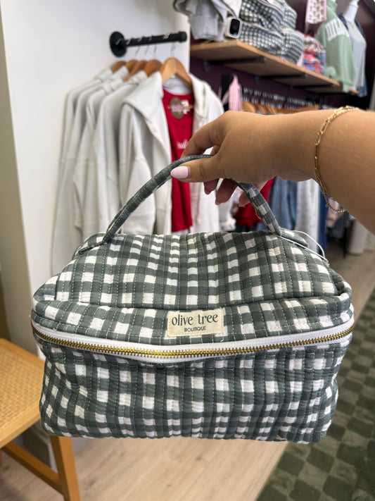 SAGE GINGHAM XL TOILETRY BAG