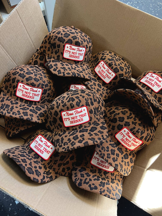 LEOPARD CORDUROY PATCH HAT