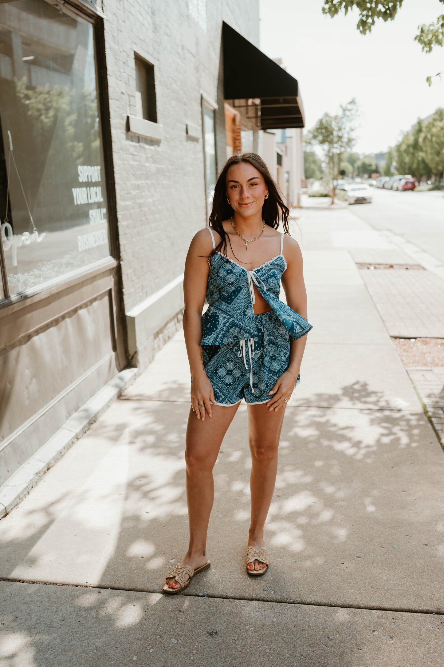 BLUE + WHITE BANDANA SET