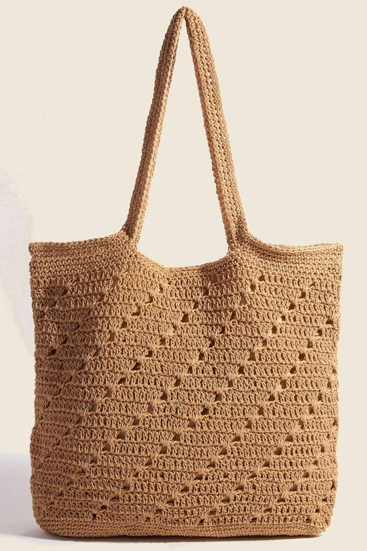 BRAIDED TAN TOTE BAG