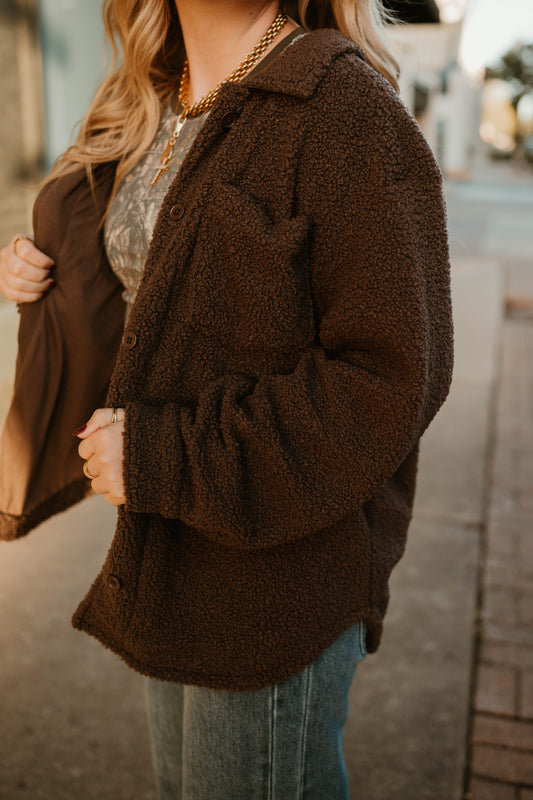 CHOCOLATE SHERPA BUTTER SOFT SHACKET
