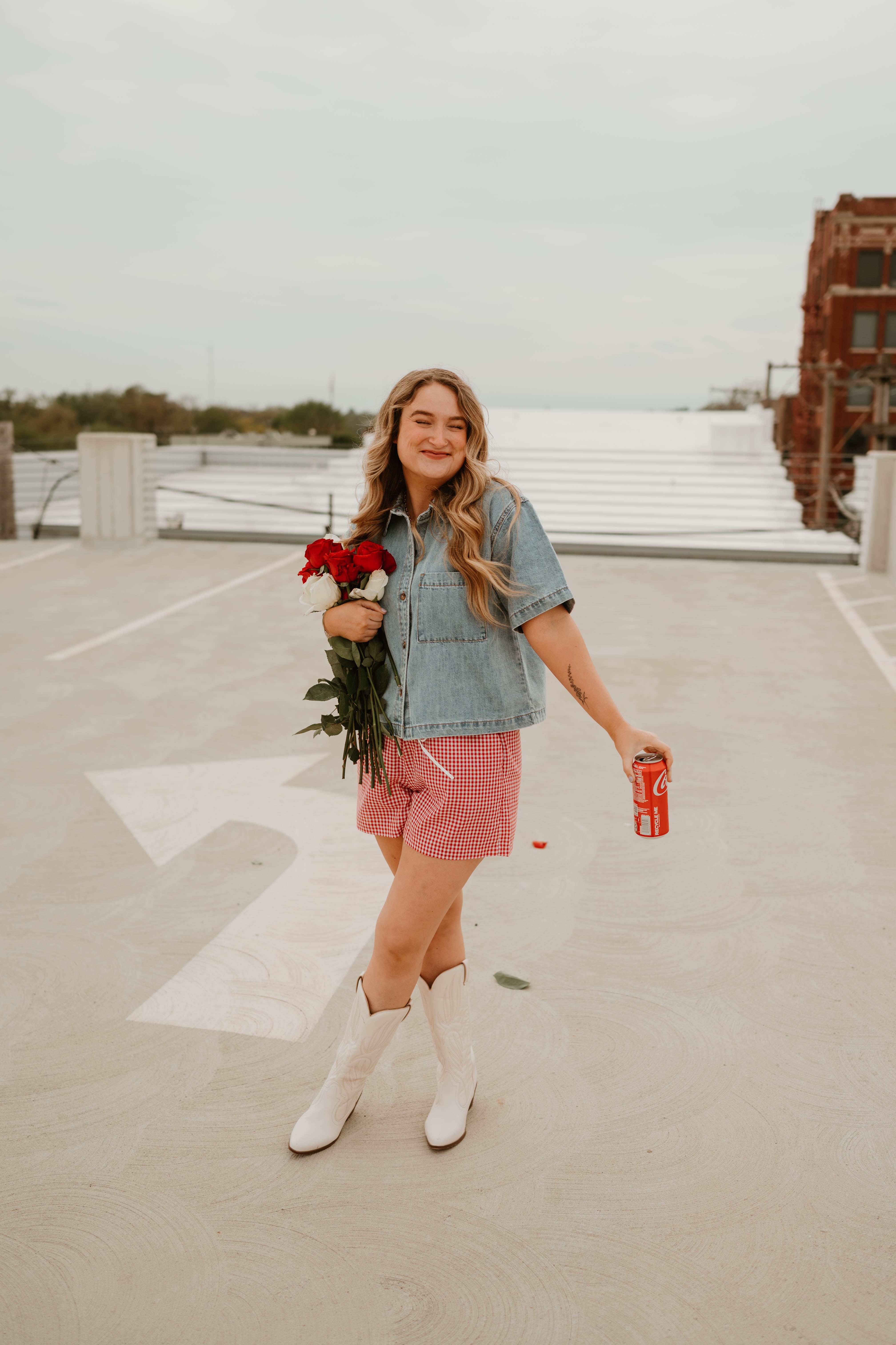 DENIM SHORT SLEEVE TOP