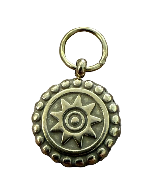 GOLD ROUND SUN CHARM