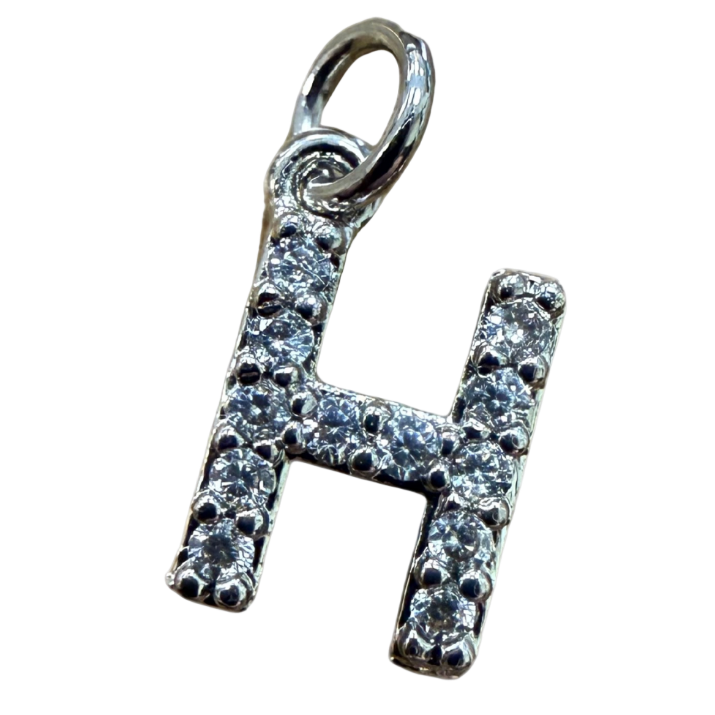 SMALL DIAMOND SILVER INITIAL CHARM