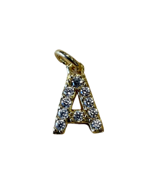 SMALL DIAMOND GOLD INITIAL CHARM