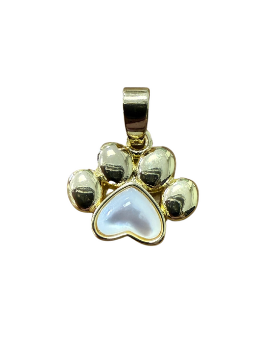 GOLD OPAL PAW PRINT CHARM