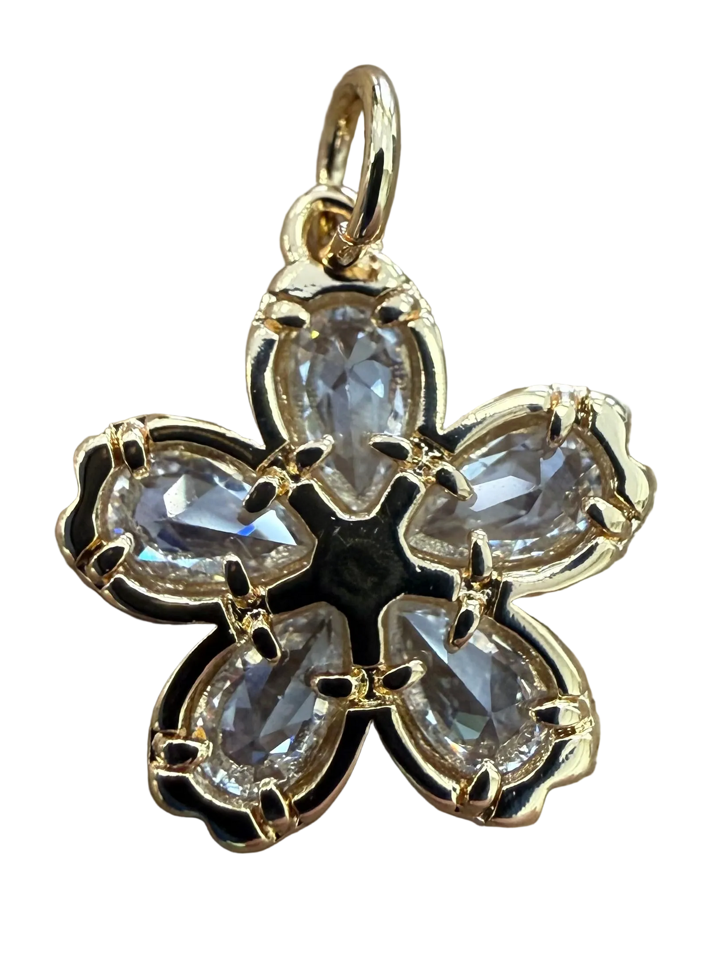 GOLD DIAMOND FLOWER CHARM