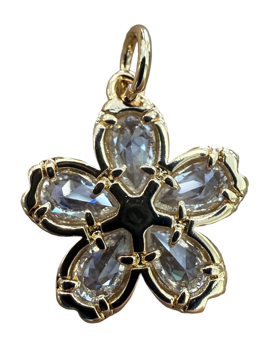 GOLD DIAMOND FLOWER CHARM