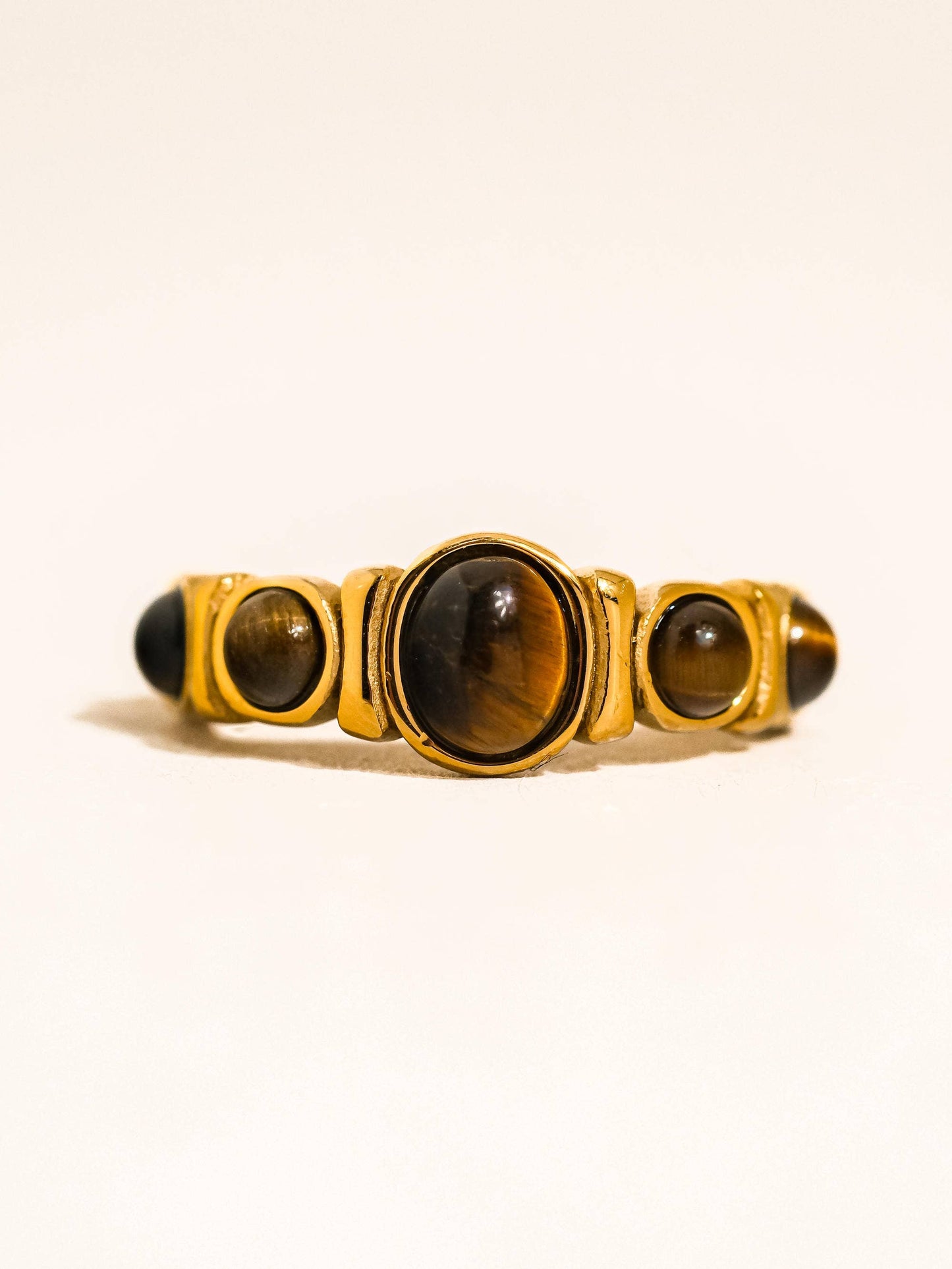 GOLD NON TARNISH TIGER EYE RING