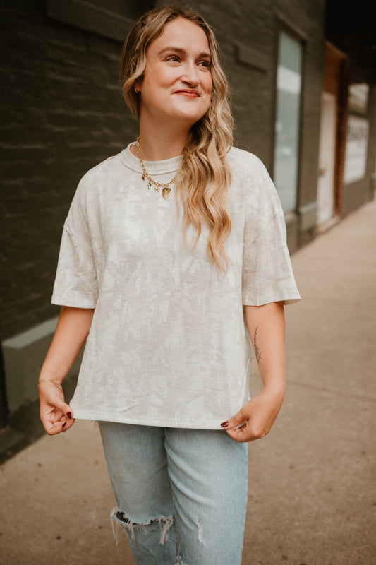 CAMO RIBBED LOOSE FIT TOP