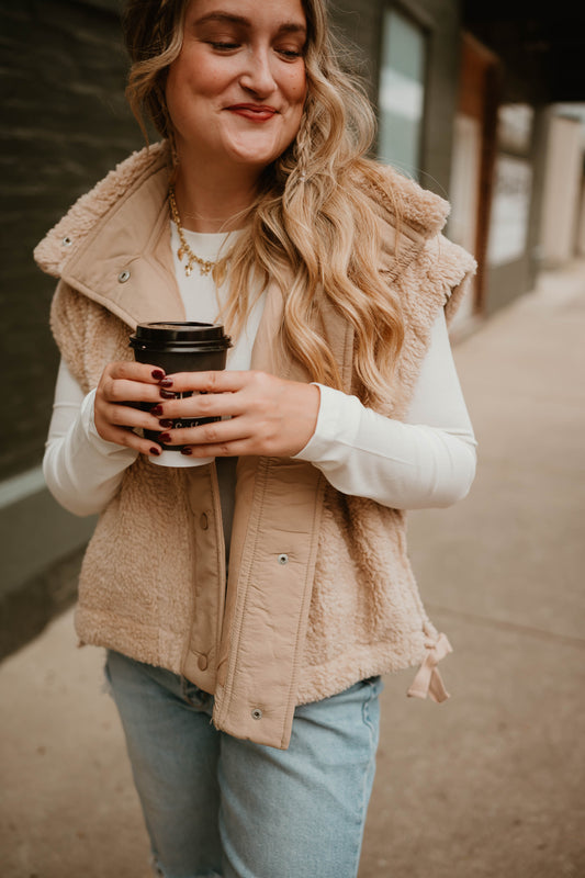 TAN SHERPA VEST