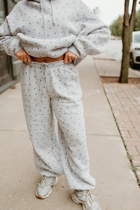 GRAY STAR ELASTIC WAIST JOGGERS