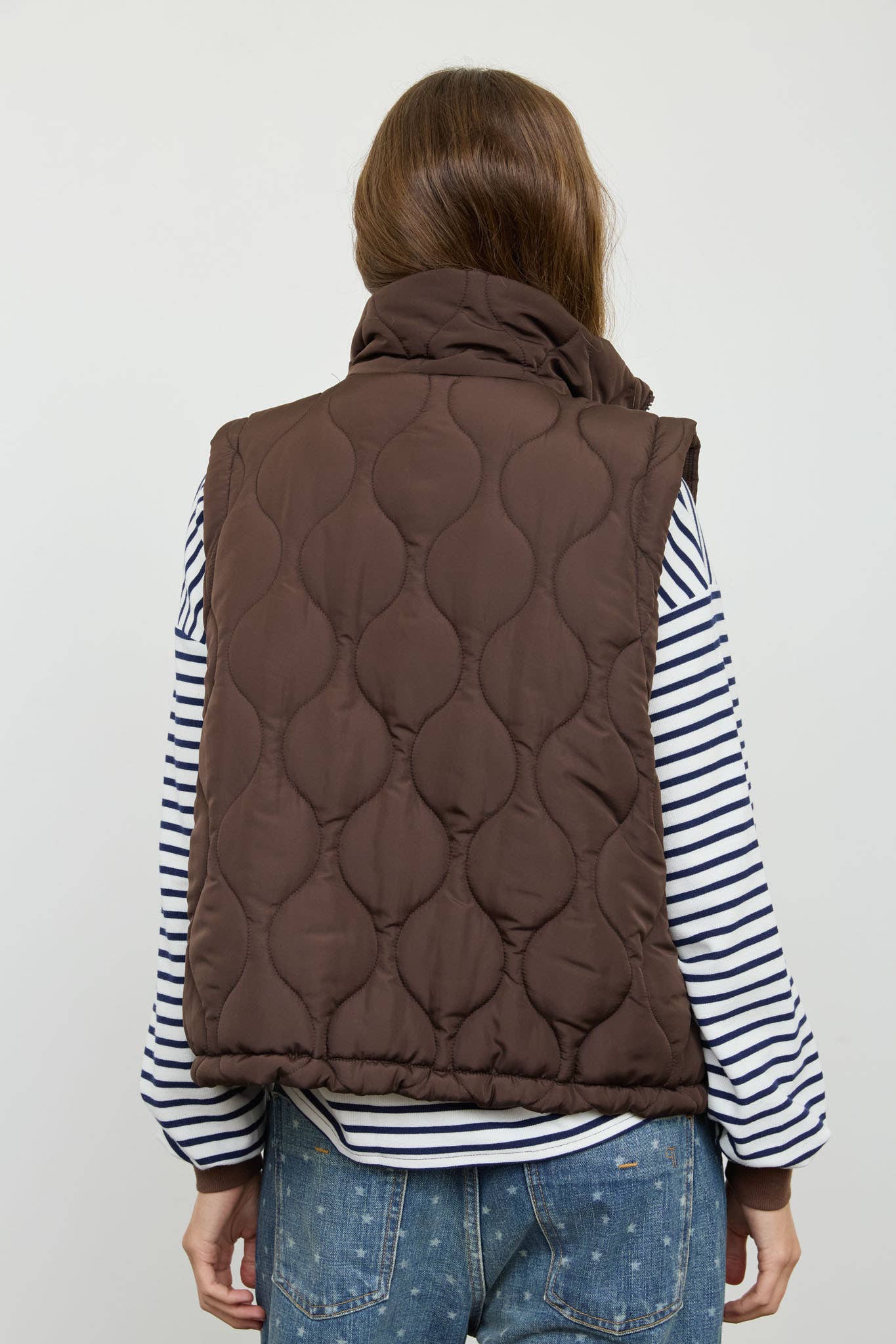 DEEP BROWN QUILT VEST