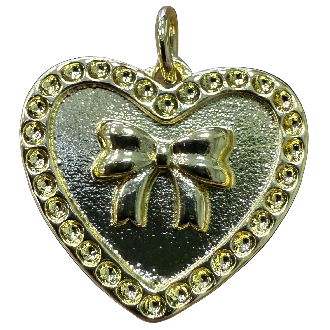 GOLD HEART BOW CHARM