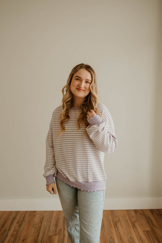 LAVENDER STRIPED LONG SLEEVE