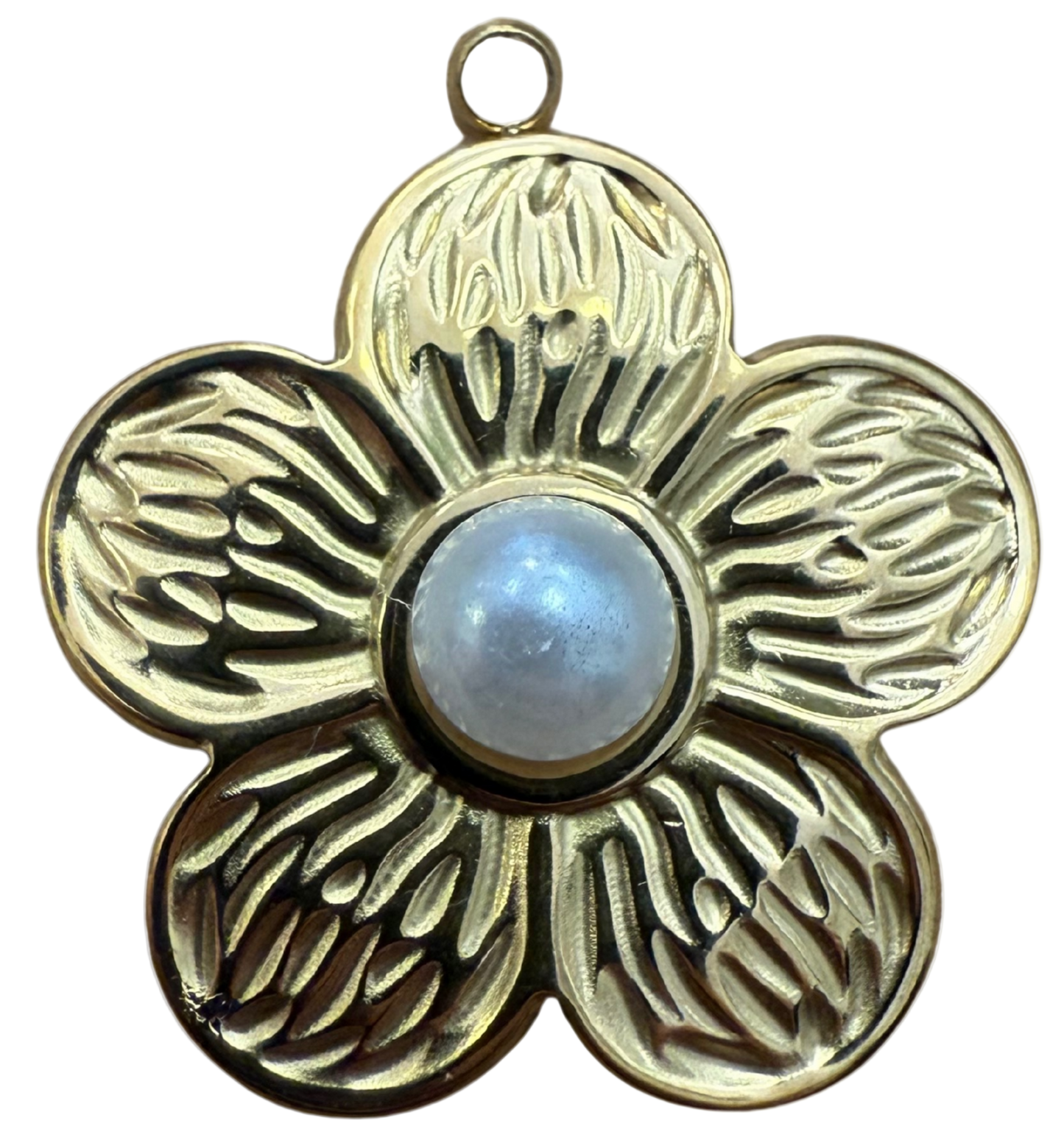 GOLD VINTAGE PEARL FLOWER CHARM