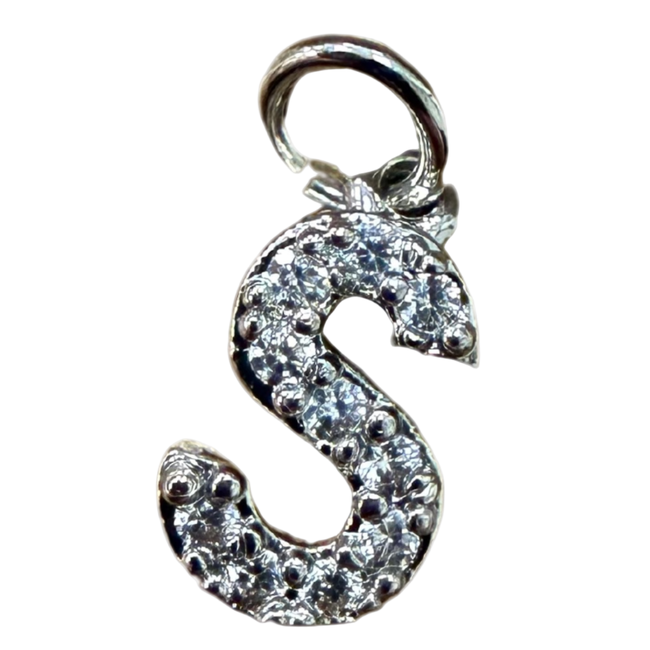 SMALL DIAMOND SILVER INITIAL CHARM