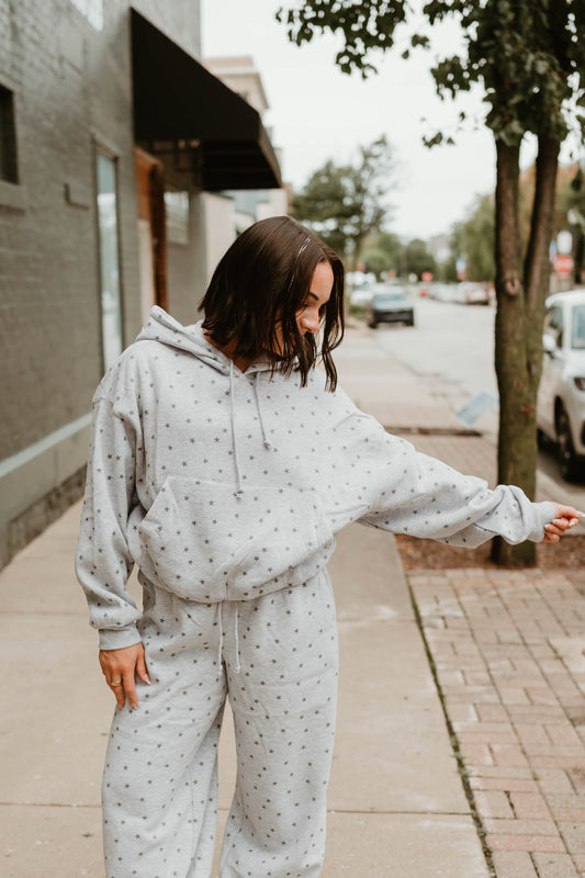 GRAY STAR BUBBLE HOODIE