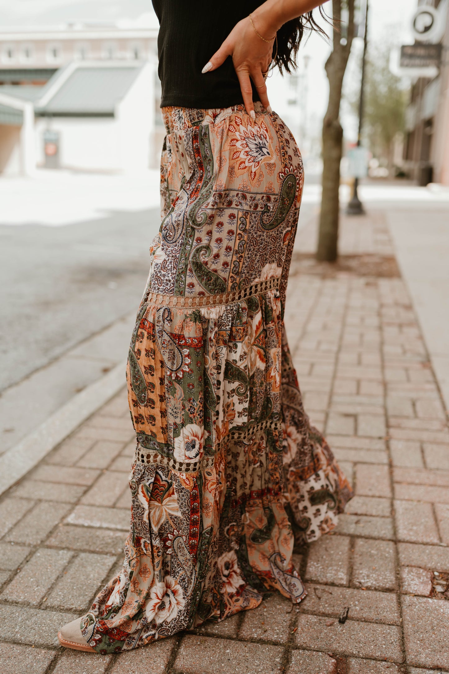 BOHO PRINT LACE INSERT BOTTOMS