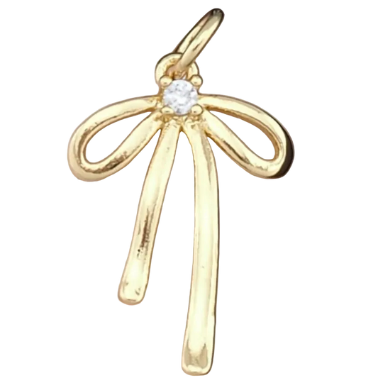 GOLD DIAMOND BOW CHARM