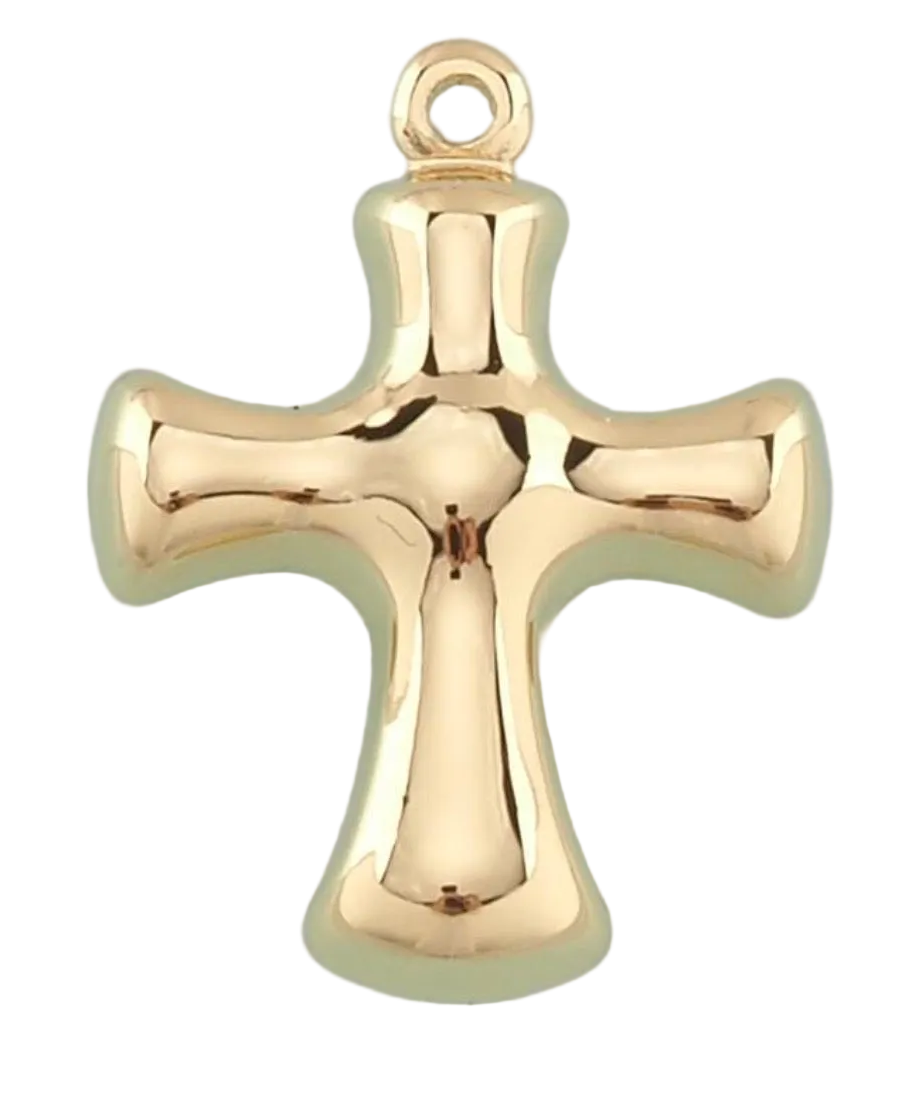 GOLD BUBBLE CROSS CHARM