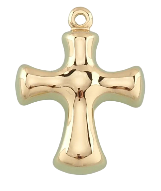 GOLD BUBBLE CROSS CHARM