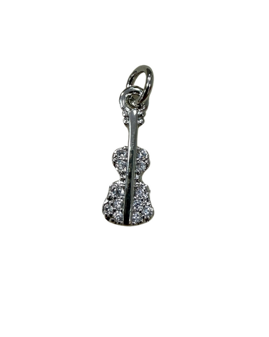 SILVER GUITAR CHARM