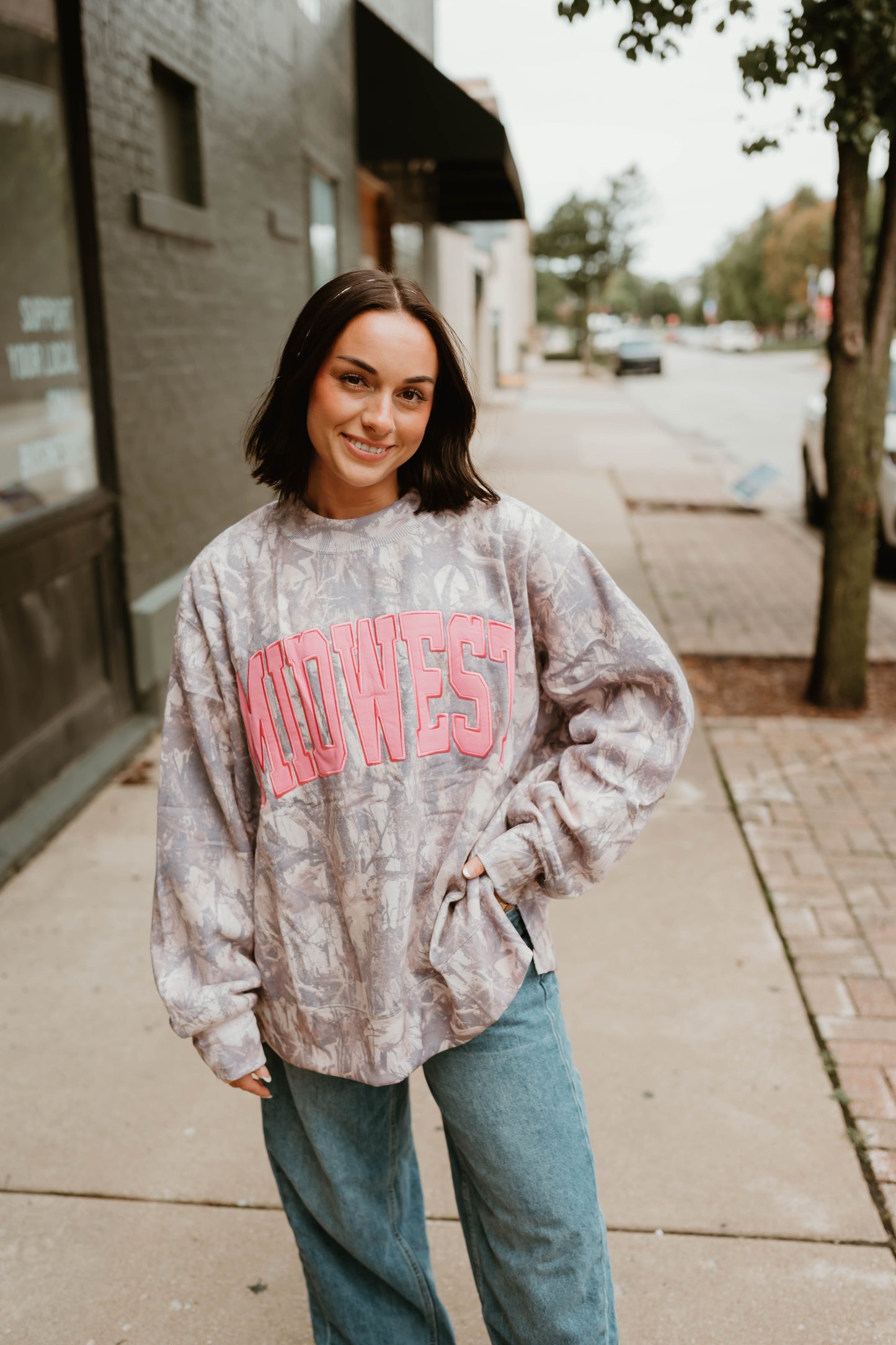 EMBROIDERED CAMO MIDWEST MOCKNECK