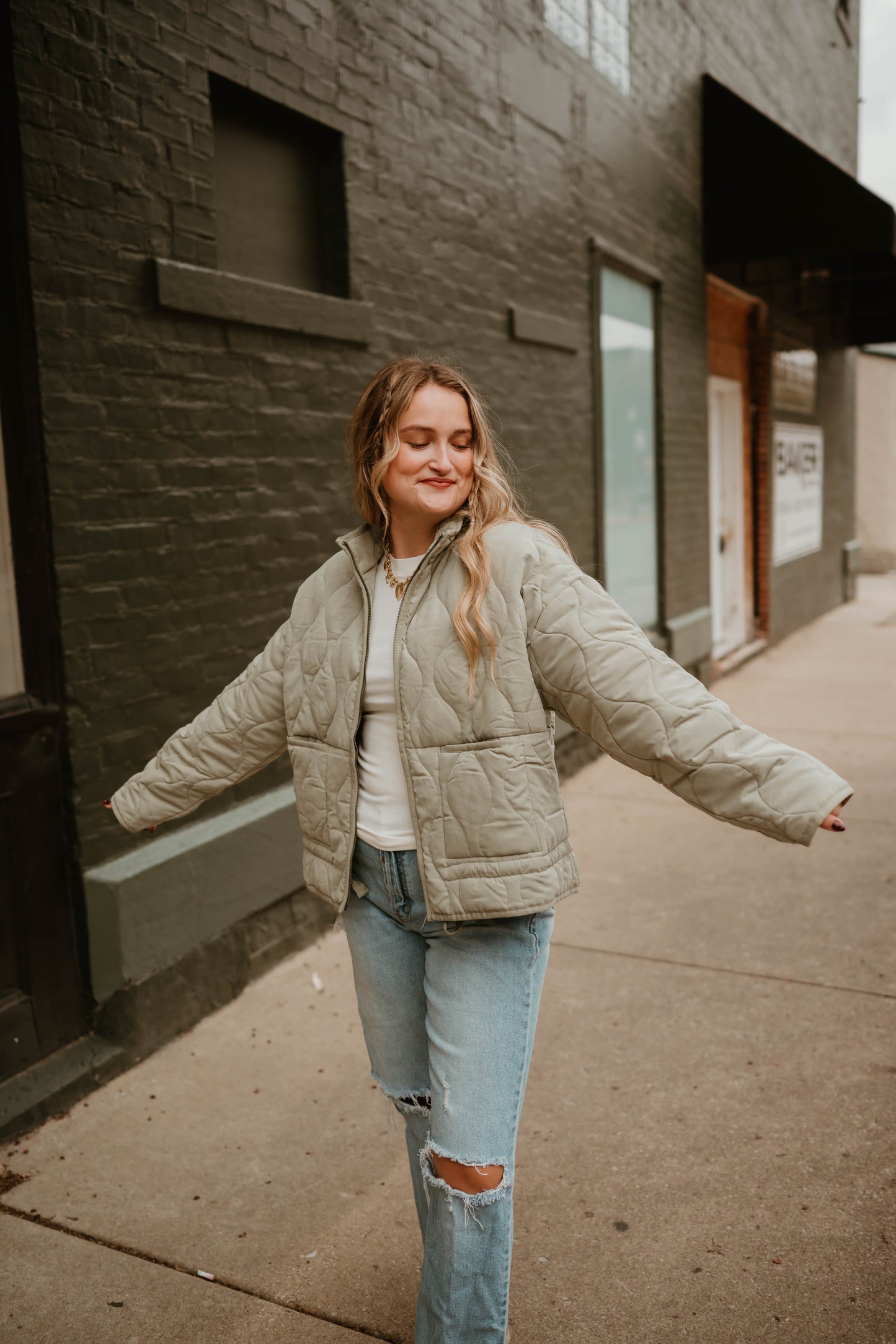 SAGE QUILTED LIGHTWEIGHT JACKET