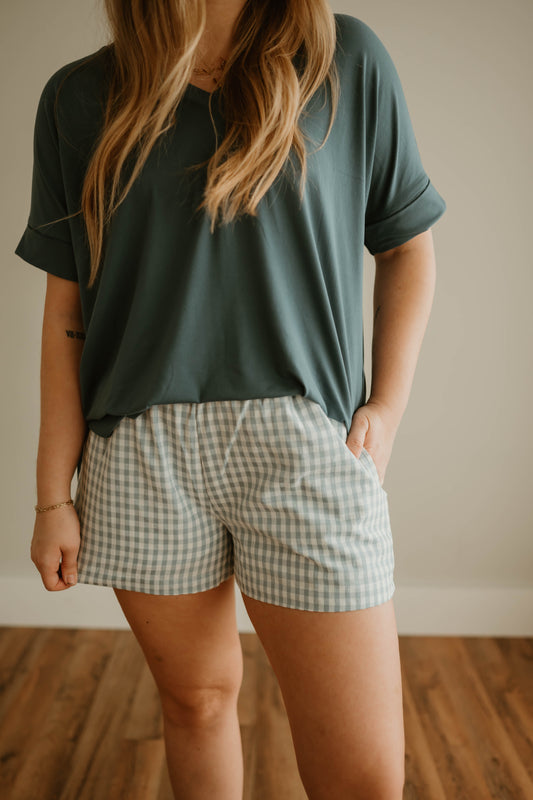 BLUE CHECKERED SHORTS