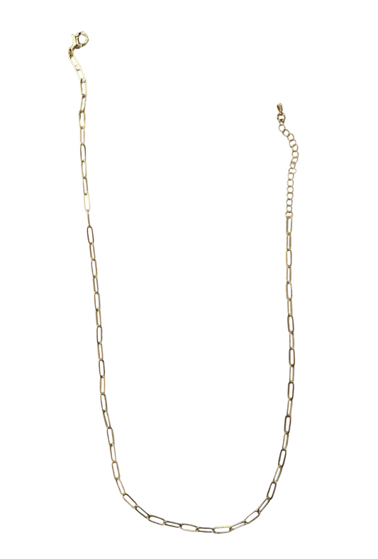 16IN + 2IN EXT. PAPERCLIP FLAT LINK CHAIN