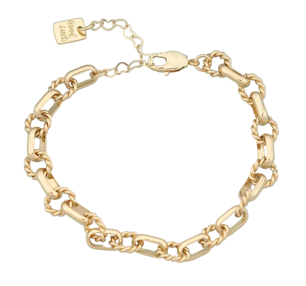 GOLD TWIST LINK BRACELET CHAIN