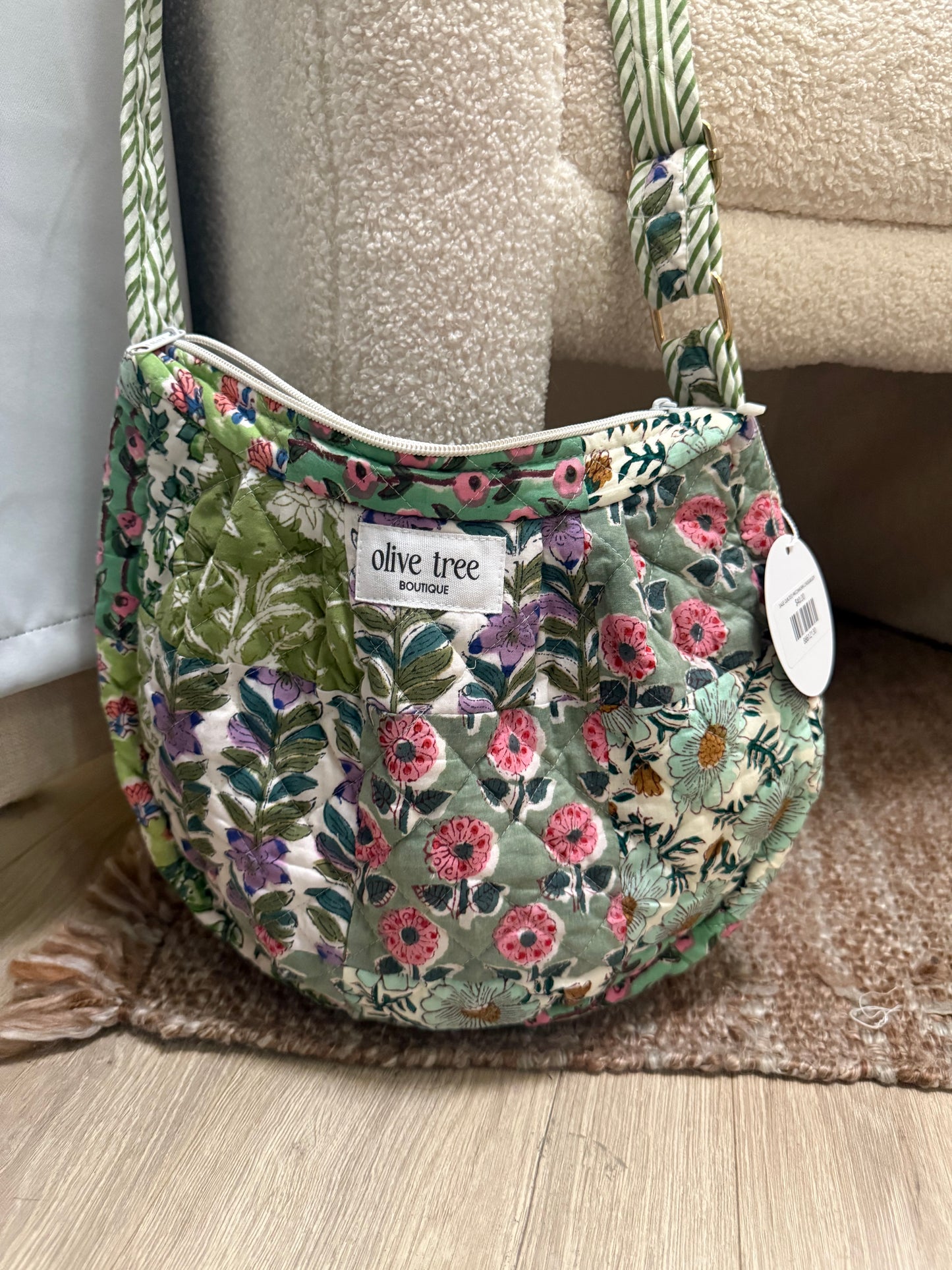 SAGE QUILTED PATCHWORK CROSSBODY