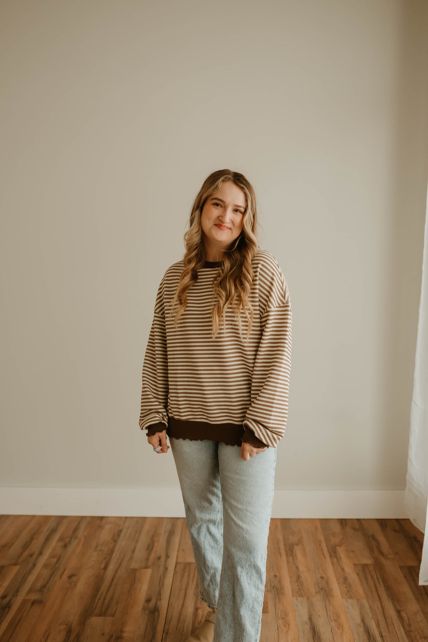 BROWN STRIPED LONG SLEEVE