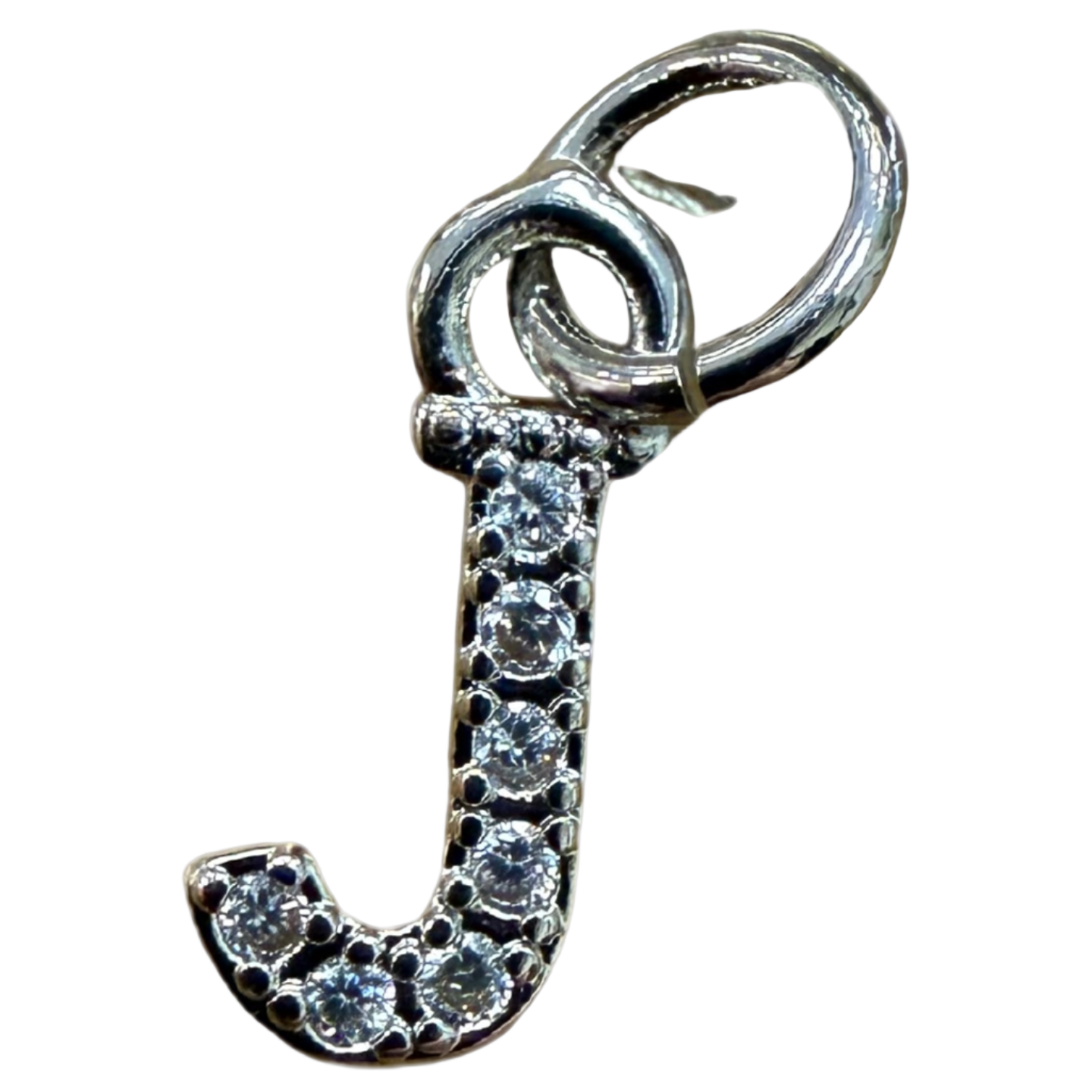 SMALL DIAMOND SILVER INITIAL CHARM