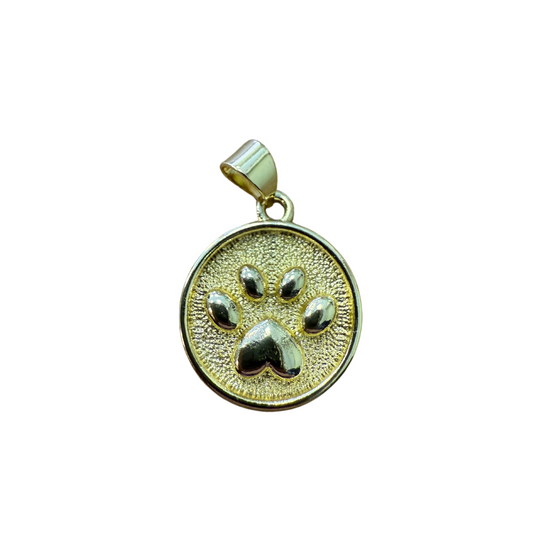 GOLD PENDANT PAW PRINT CHARM