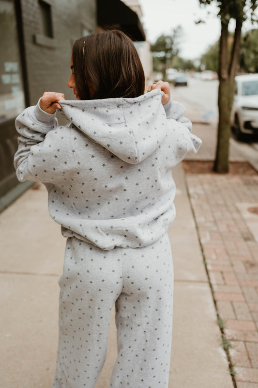 GRAY STAR BUBBLE HOODIE