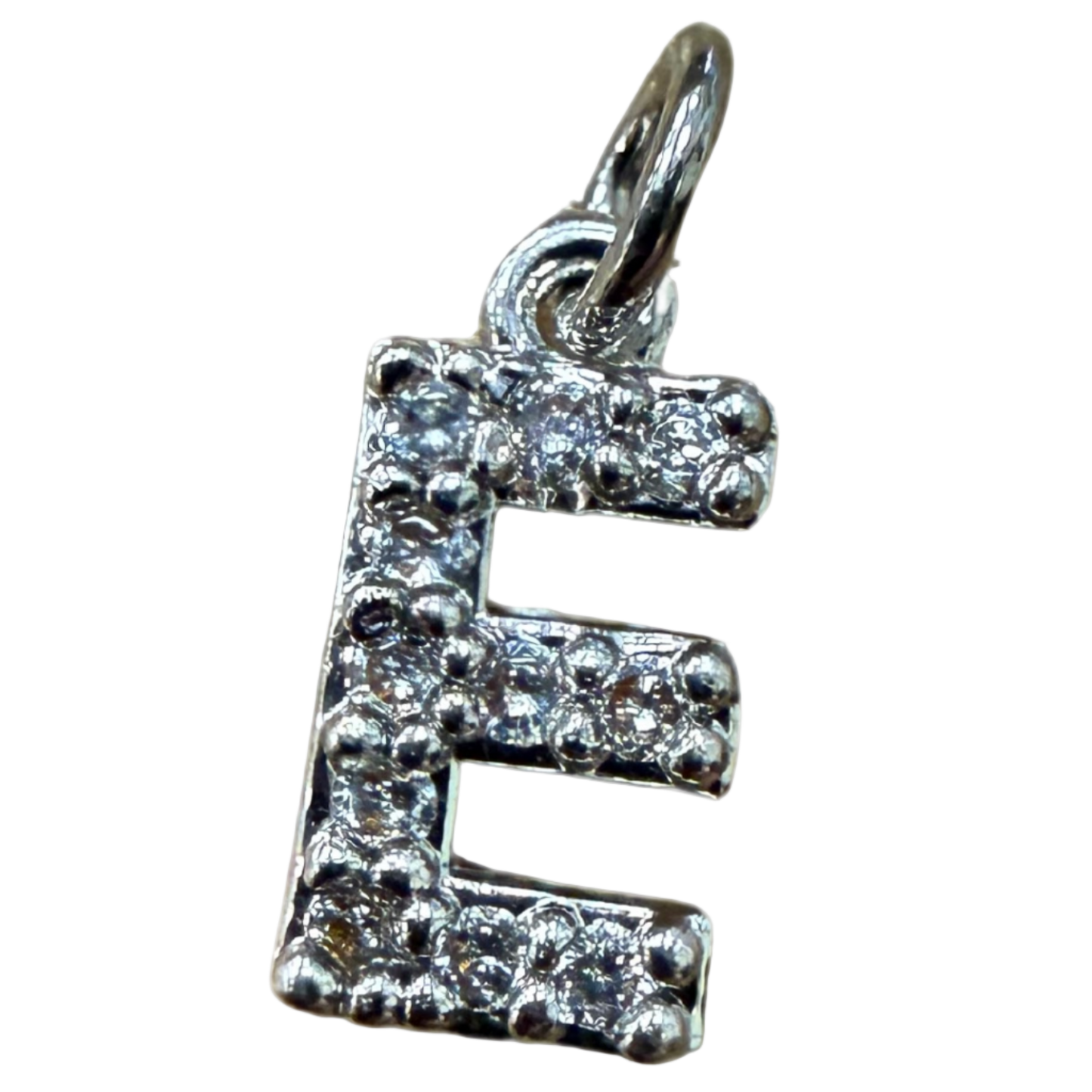 SMALL DIAMOND SILVER INITIAL CHARM