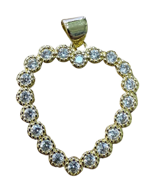 GOLD DIAMOND HEART CHARM