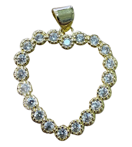 GOLD DIAMOND HEART CHARM