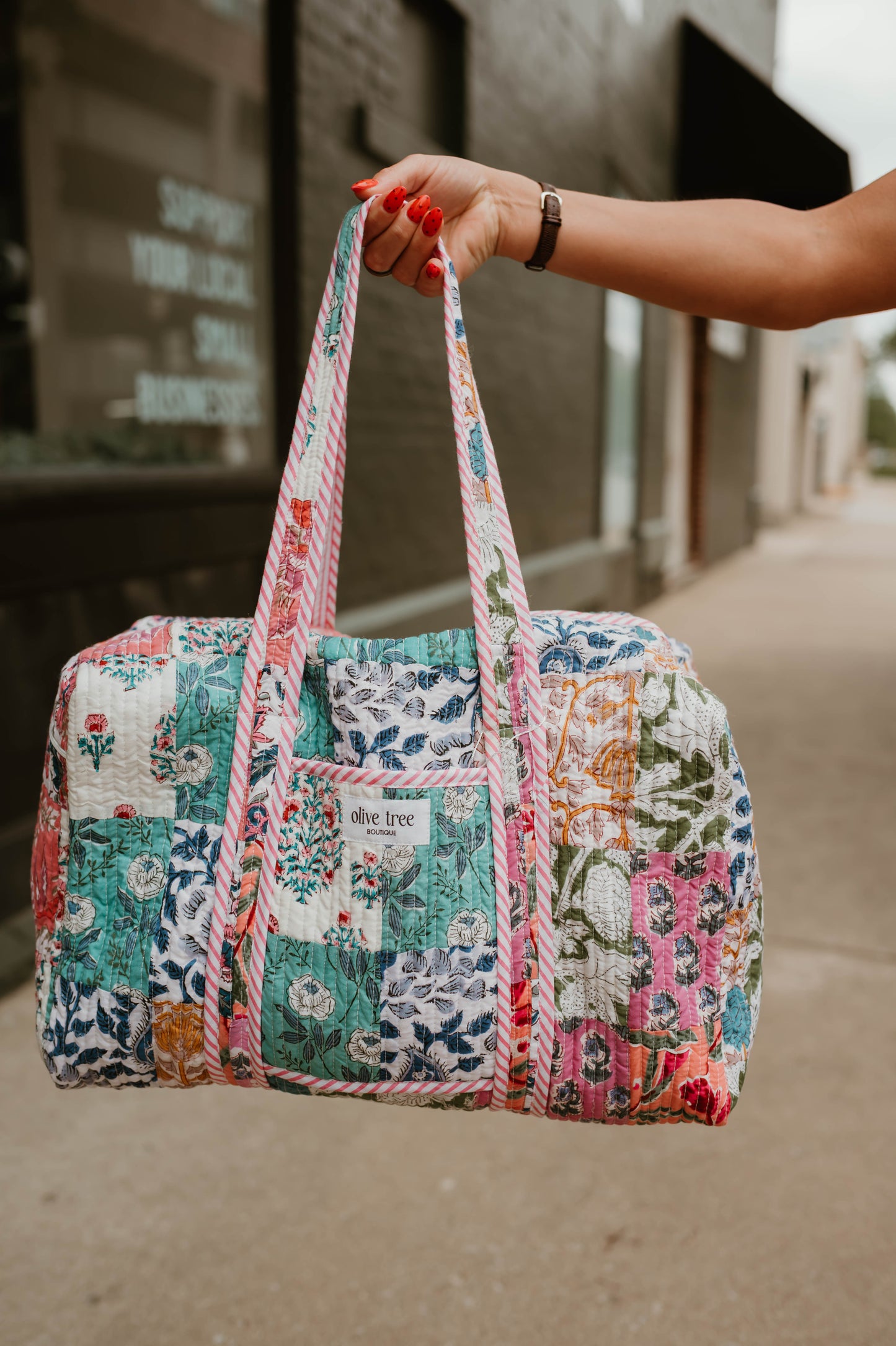 SUNRISE QUILTED PATCHWORK SMALL DUFFLE