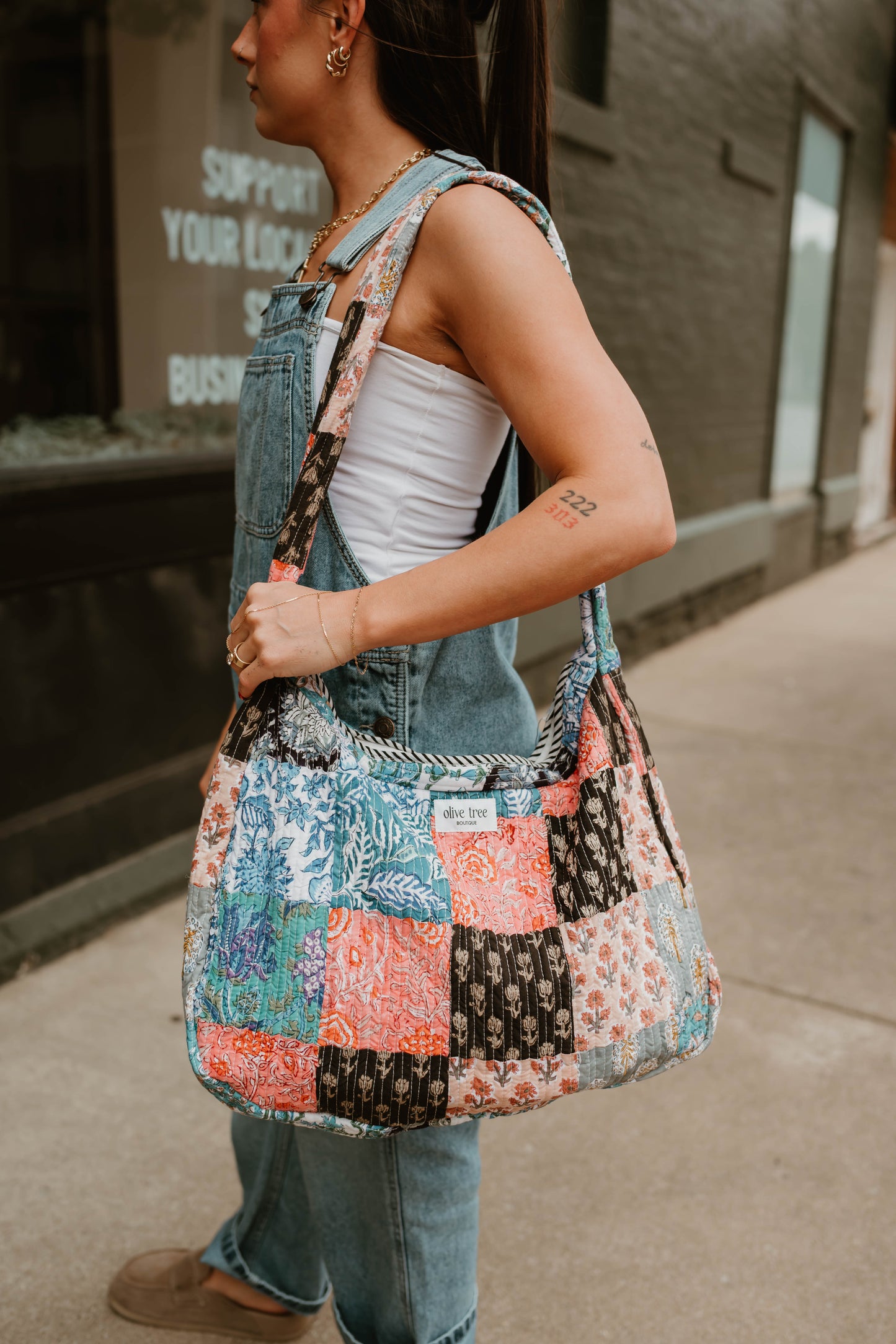 MIDNIGHT QUILTED PATCHWORK XL CROSSBODY