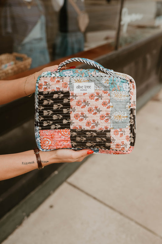 MIDNIGHT QUILTED PATCHWORK BIBLE CASE
