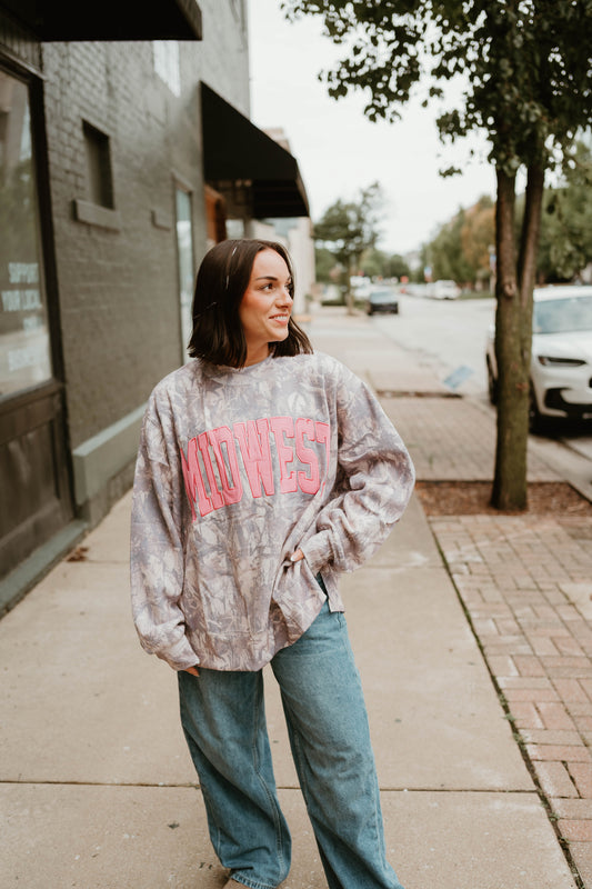 EMBROIDERED CAMO MIDWEST MOCKNECK