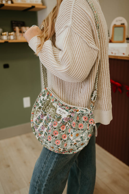 SAGE QUILTED PATCHWORK CROSSBODY