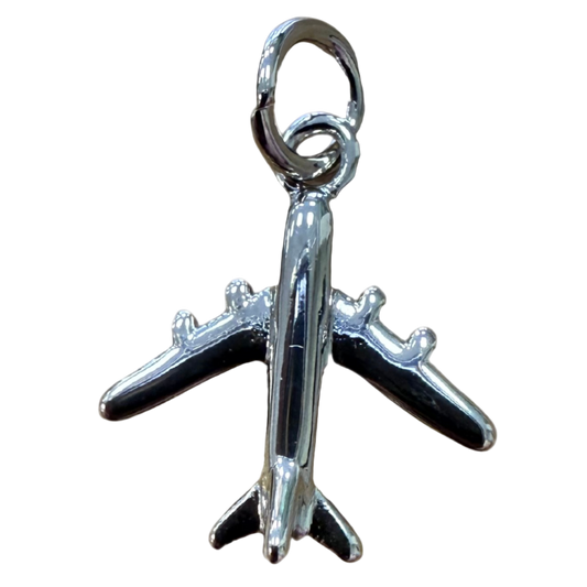 SILVER AIRPLANE CHARM