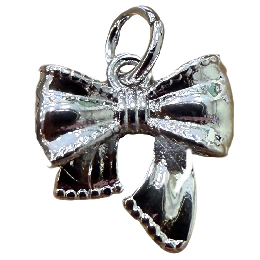 SILVER MINI BOW CHARM
