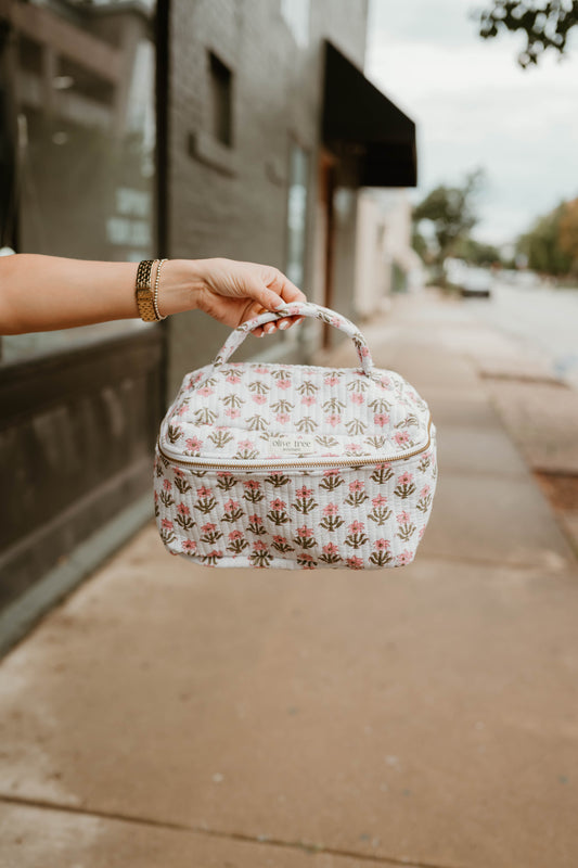 PINK FLORAL XL TOILETRY BAG
