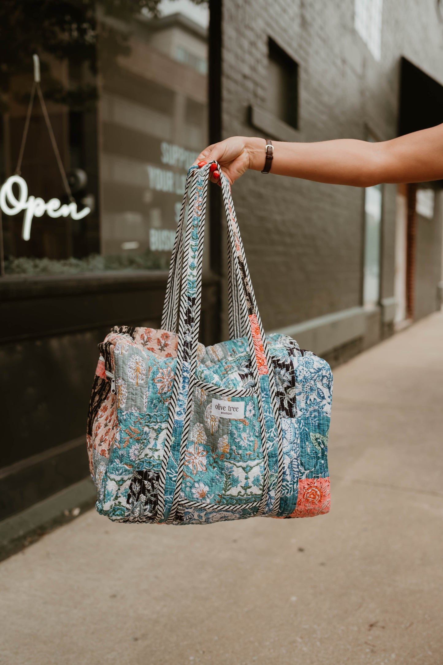 MIDNIGHT QUILTED PATCHWORK SMALL DUFFLE